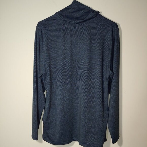 Max Studio Performance Long Sleeves Cowlneck Top Size L Blue - Picture 9 of 9